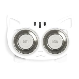 Anti-falling Cat Dog Feeding Water Bowl (Option: White-Style2)