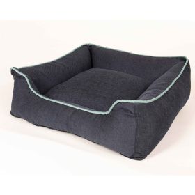 DGS Pet Products Repelz-It Upholstery Chenille Lounger Pet Bed Extra Small Blue/Grey 19" x 15" x 7.1" (Color: Blue/Grey, size: large)